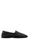 Lemaire Black Leather Indoor Slippers In Black