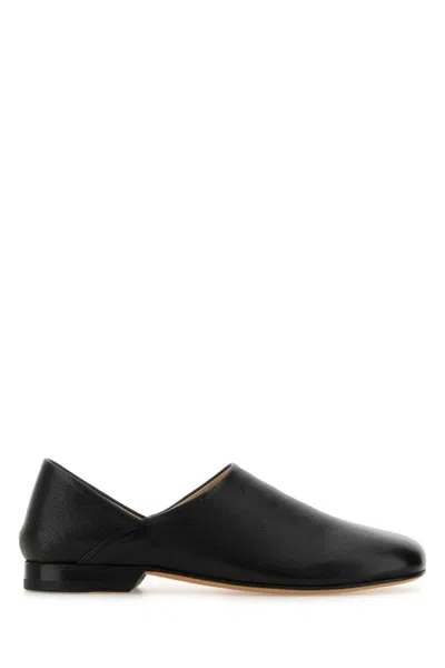 LEMAIRE BLACK LEATHER LOAFERS