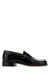 Lemaire Polished Leather Slip-on Shoes In Black