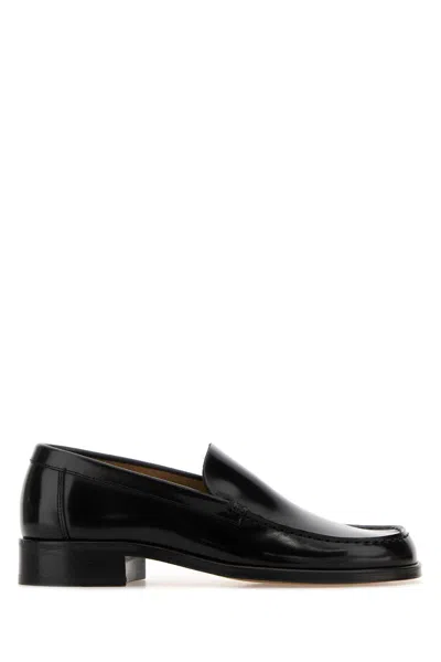 LEMAIRE BLACK LEATHER LOAFERS