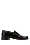 Lemaire Polished Leather Slip-on Shoes In Black