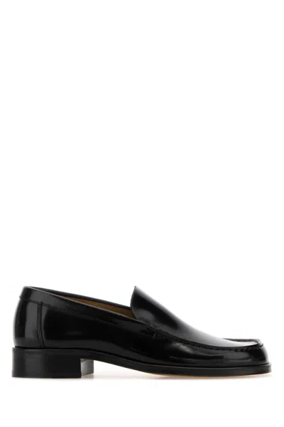 LEMAIRE BLACK LEATHER LOAFERS