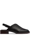 Lemaire Square Toe Block Heel Sandals With Crossover Strap
