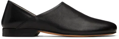 Lemaire Black Leather Slippers In Multicolor