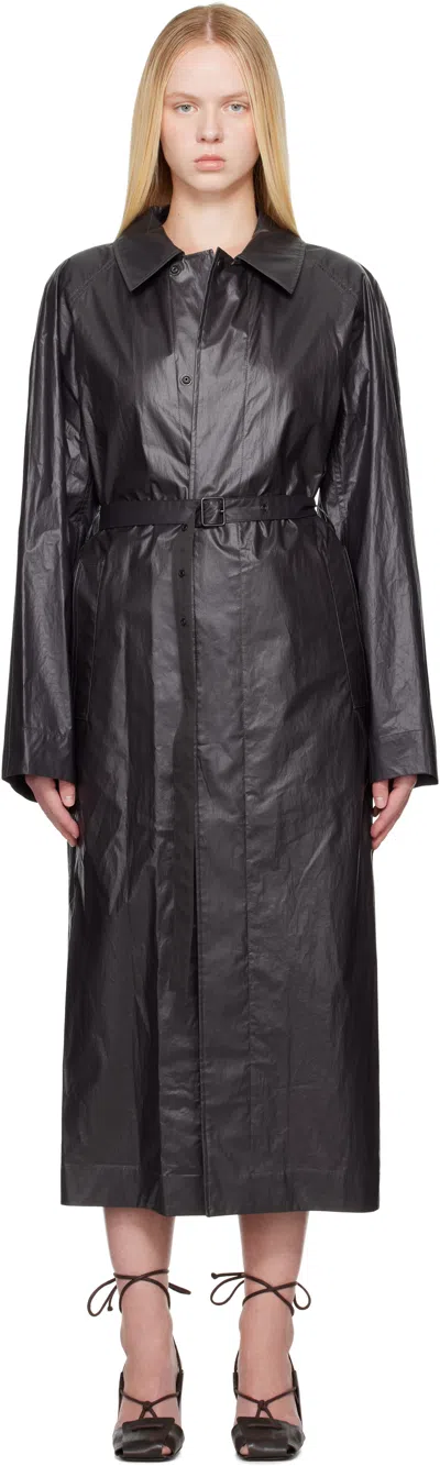 Lemaire Black Light Belted Coat