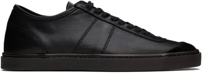 Lemaire Black Linoleum Basic Laced Up Sneakers In Bk999 Black