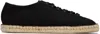 Lemaire Black Linoleum Laced Espadrilles In Bk999 Black
