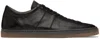 Lemaire Black Linoleum Laced Up Sneakers In Bk999 Black