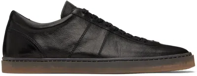 Lemaire Black Linoleum Laced Up Sneakers In Bk999 Black