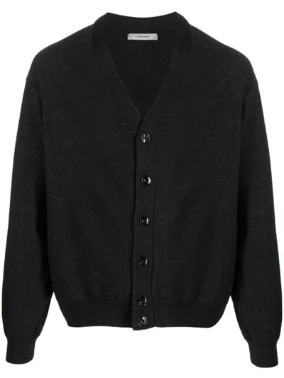 LEMAIRE BLACK LOGO CARDIGAN