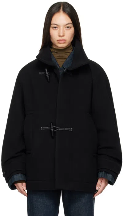 Lemaire Black Loose-fit Jacket In Bk999 Black