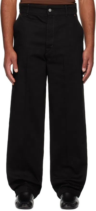 Lemaire Black Maxi Barrel Workwear Jeans In Multi