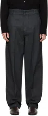 Lemaire Black Maxi Barrel Workwear Jeans In Gray