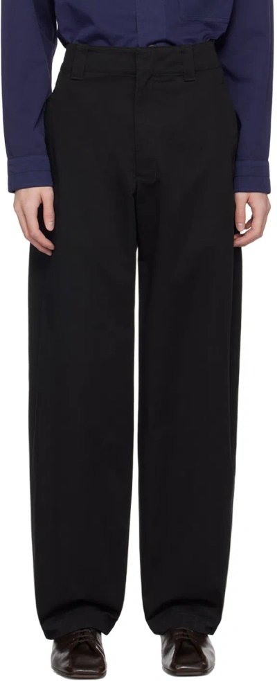 Lemaire Black Maxi Trousers In Bk999 Black