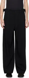 Lemaire Black Maxi Utility Trousers In Black