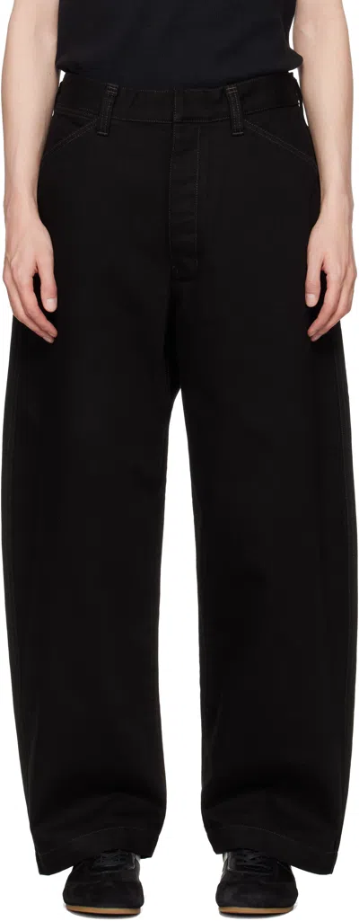 Lemaire Black Maxi Workwear Jeans In Multi