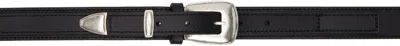 Lemaire Black Minimal Western Belt In Bk999 Black