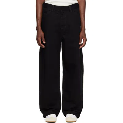 Lemaire Black Oversized Workwear Jeans
