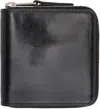 Lemaire Black Patina Zip Compact Bi Fold Wallet In Bk999 Black