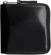 Lemaire Black Patina Zip Compact Bifold Wallet In Black
