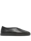 LEMAIRE BLACK PIPED LEATHER SNEAKERS