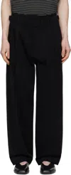 Lemaire Carrot Tapered Pleated Cotton-drill Trousers In Bk999 Black