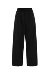 Lemaire Relaxed Poplin Trousers Wide Leg In Black