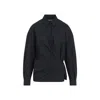 Lemaire Black Straight-collar Twisted Shirt