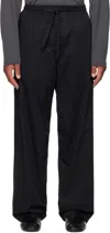 Lemaire Pyjama Cotton-poplin Straight-leg Trousers In Black