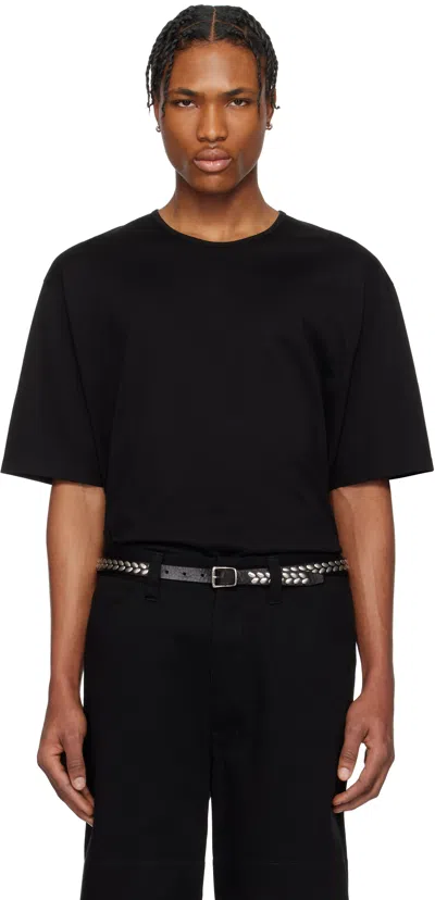 Lemaire Black Relaxed T-shirt In Bk999 Black