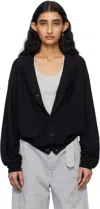 Lemaire Black Relaxed Twisted Cardigan In Bk999 Black