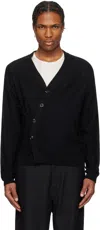 Lemaire Black Relaxed Twisted Cardigan In Bk999 Black