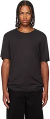 Lemaire Black Rib T-shirt In Multi