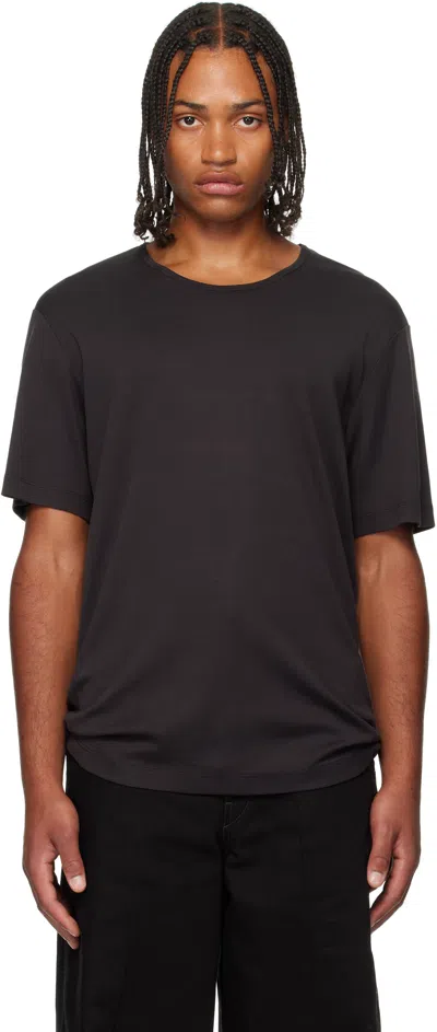 Lemaire Black Rib T-shirt In Multi