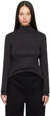 LEMAIRE BLACK RIB TURTLENECK