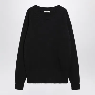Lemaire Black Ribbed Wool Sweater