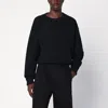 Lemaire Black Ribbed Wool Sweater In Black
