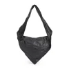 Lemaire Triangular Black Lambskin Crossbody Bag With Padded Strap In Black