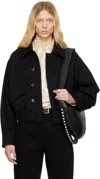 Lemaire Black Short Bomber Jacket In Bk999 Black