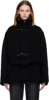 Lemaire Short Duffle Coat In Black
