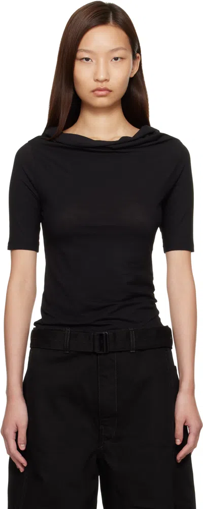 Lemaire Black Short Sleeve Twisted T-shirt
