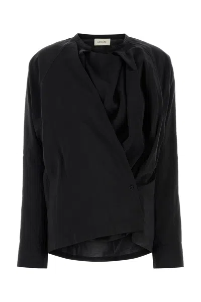 LEMAIRE TOP IN MISTO SETA NERA  DONNA