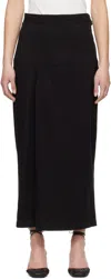 Lemaire Belted High Waist Midi Skirt With Slit In Black