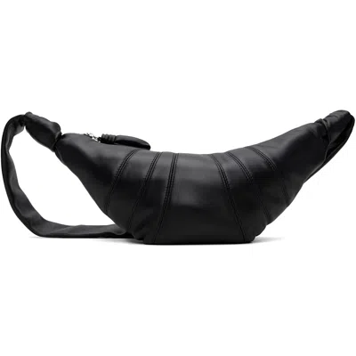 Lemaire Black Small Croissant Leather Bag In Bk999 Black