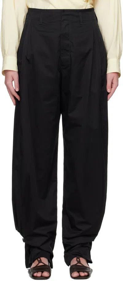 Lemaire Black Soft Volume Trousers