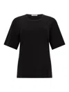 Lemaire Black Solid Crew Neck T-shirt In Black