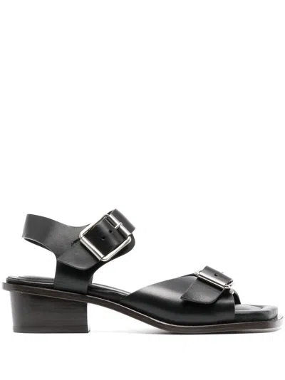 Lemaire Black Square-toe 35 Leather Sandals