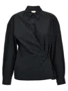 Lemaire Straight Collar Twisted Shirt And Blouse Black In Black