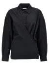 Lemaire Black Straight Collar Twisted Shirt In Black