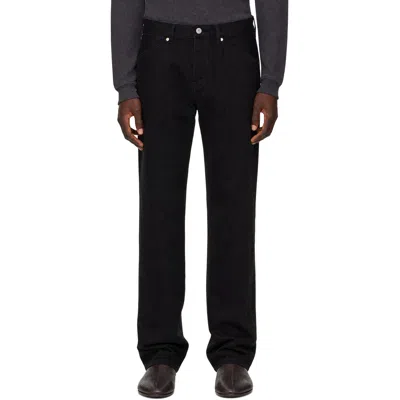 Lemaire Black Straight Leg 5 Pockets Jeans In Bk999 Black